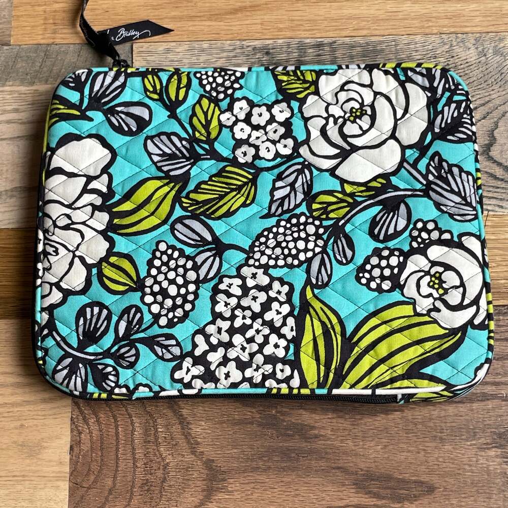 Vera Bradley Island Blooms Quilted Tablet Case Electronic Turquoise Floral Zip